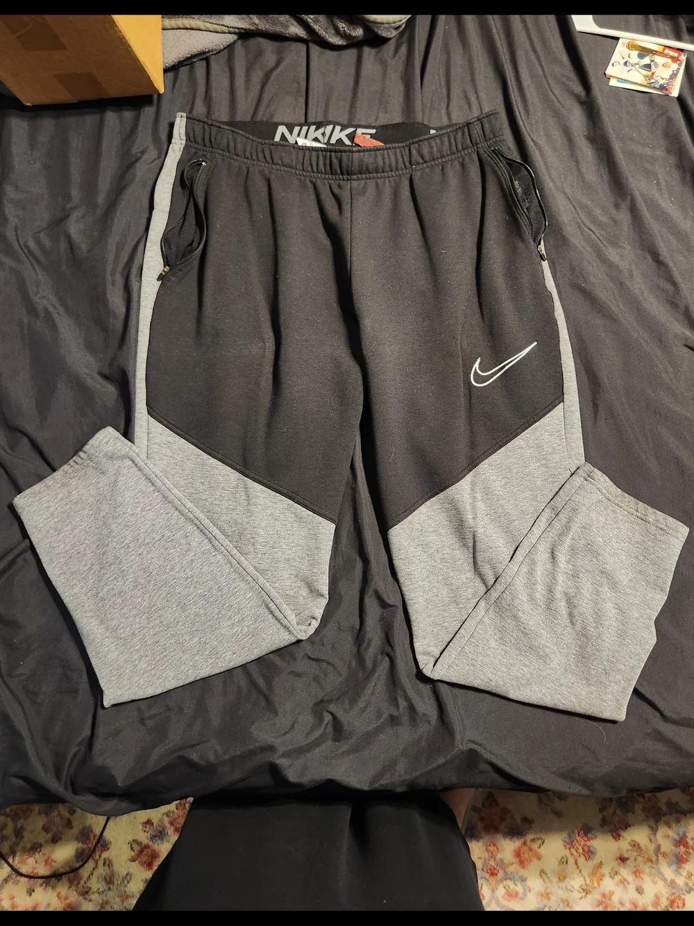 Nike Black and Gray Therma-Fit Colorblock Joggers